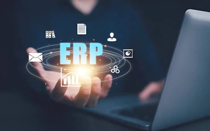 Custom ERP software dashboard illustration